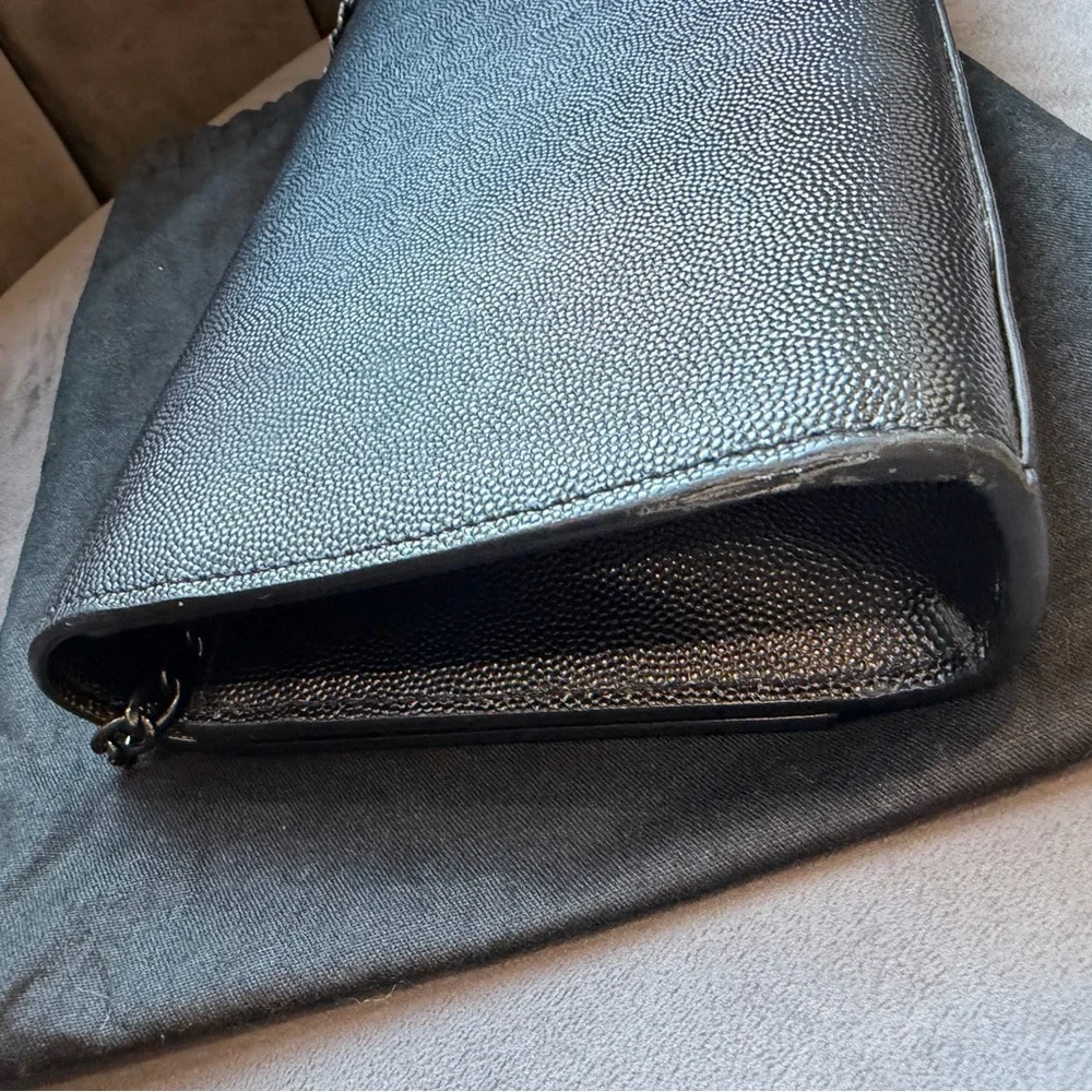 Yves Saint Laurent Black Leather Wallet-on-Chain - Picture 7 of 15